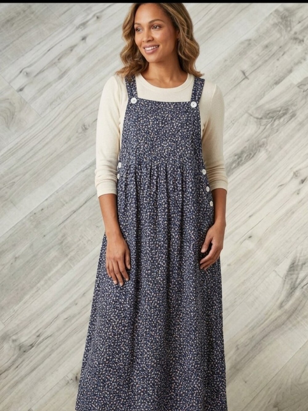 Vintage Christopher & Banks Navy Floral Print Dress